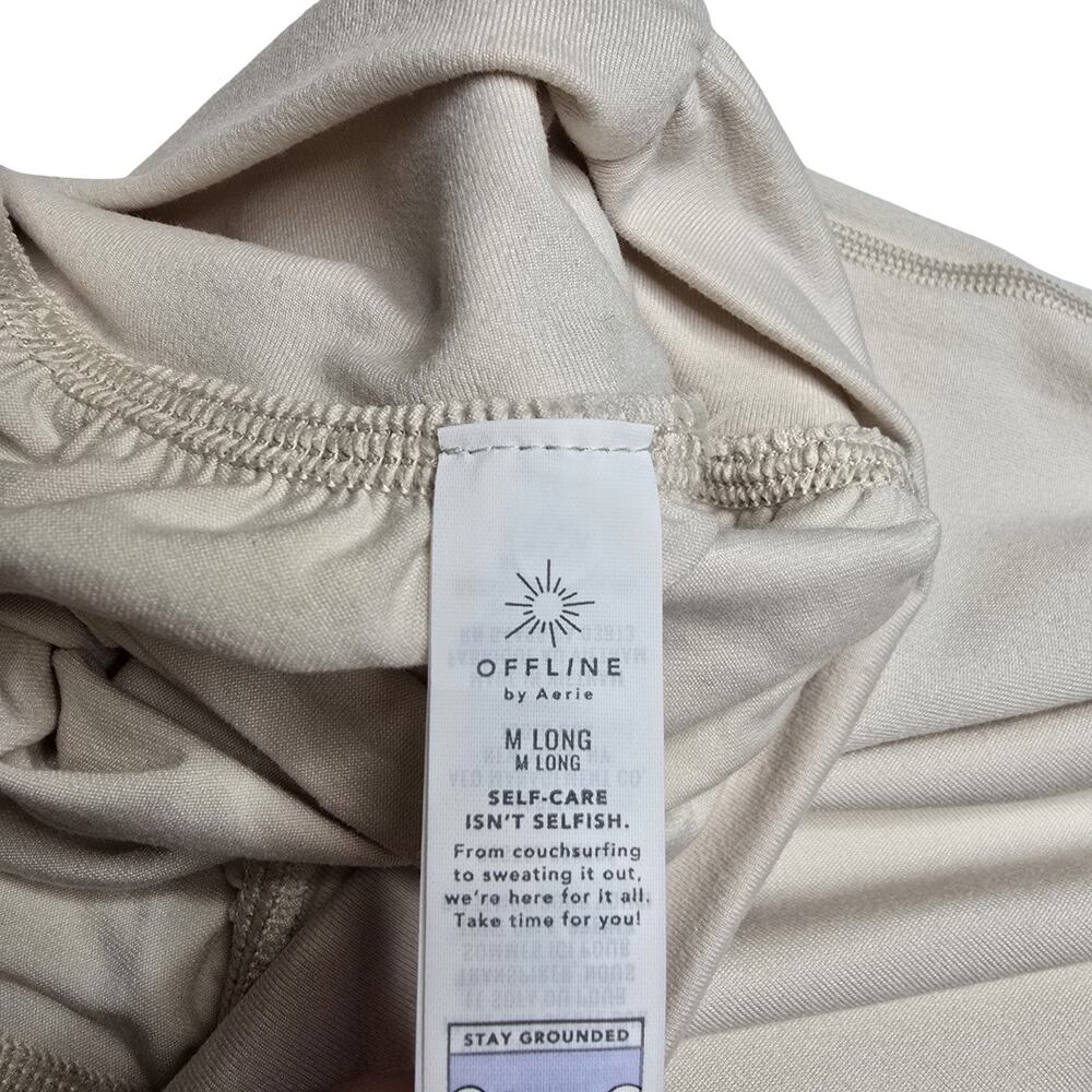 aerie Cream Wide-Leg Split Pants - Picture 7 of 10